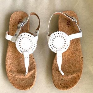 UGG Ayden II Women's T-Strap Leather Flat Sandals